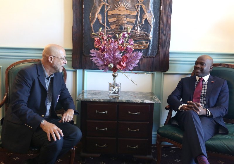 President Skerritt talks with Minister of Sports.jpg