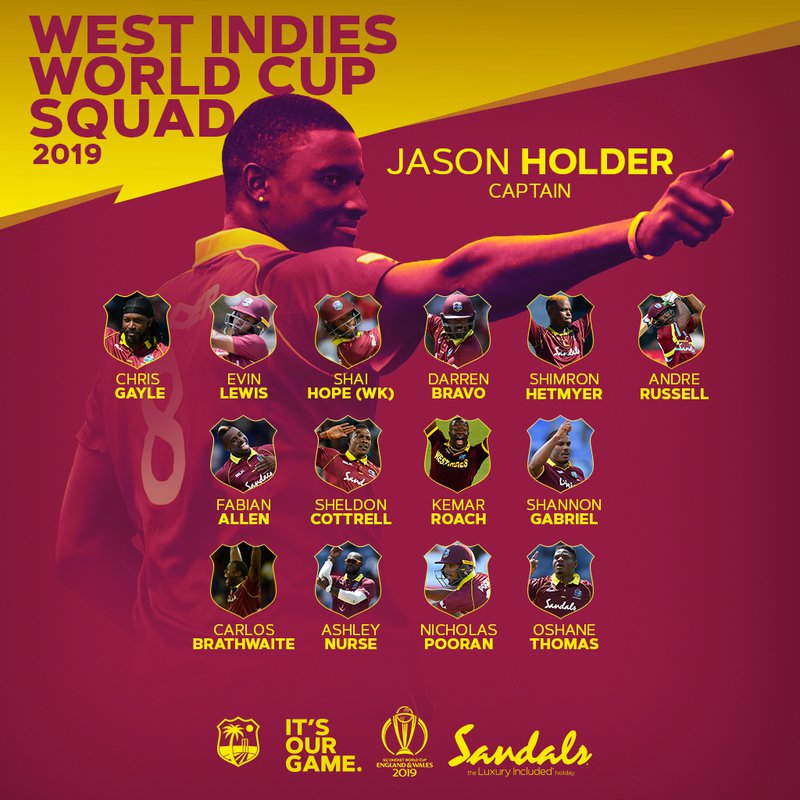 west indies cricket team jersey numbers